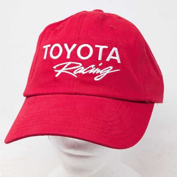 Toyota Racing Baseball Cap Red Embroidered Logo Adjustable Hat Cotton Twill